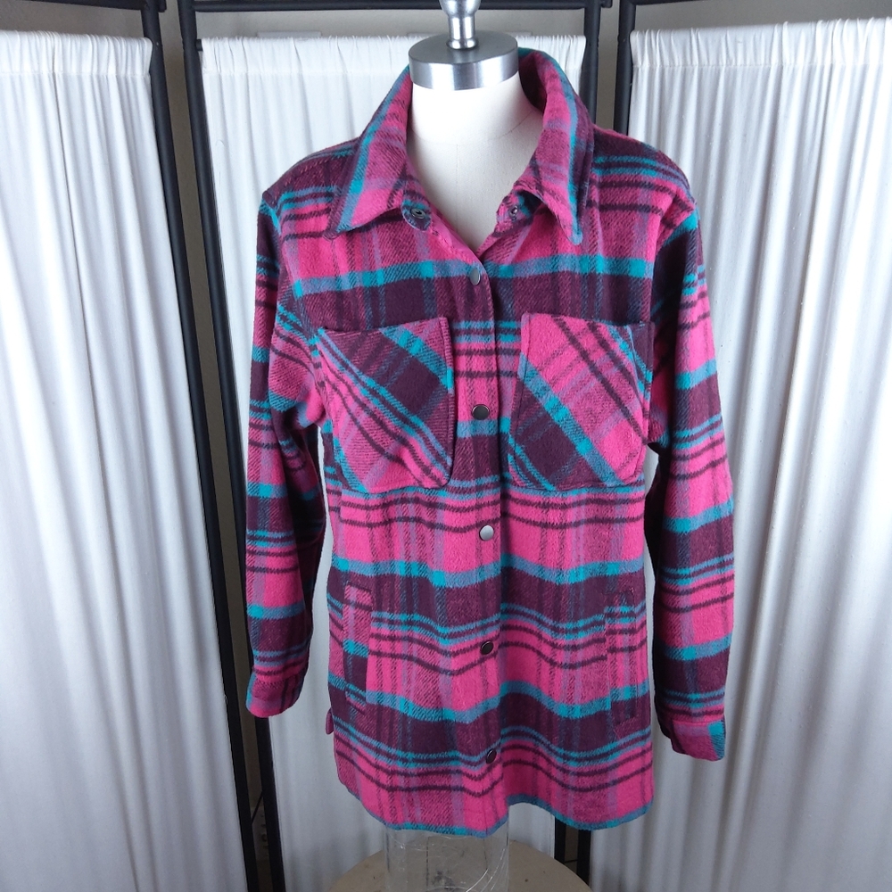 26 International Ashley Outerwear, Plaid Snap‎ Closure Plaid Jacket/Shirt, Sz M
